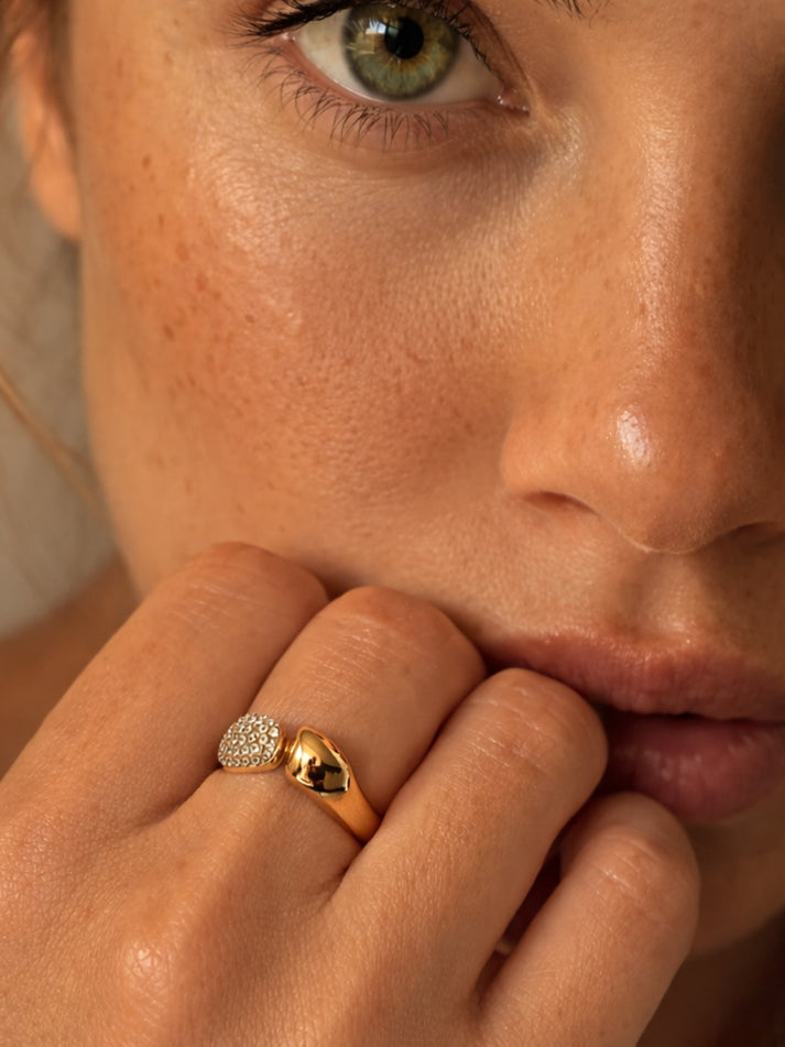 Semi Studed Open Ring
