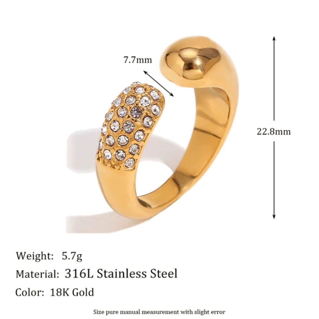 Semi Studed Open Ring