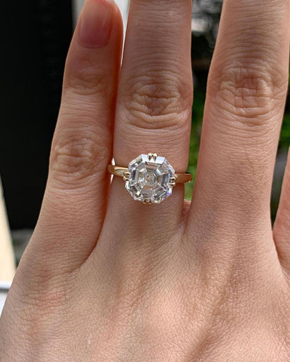 Cushion Cut CZ Open Adjustable Ring