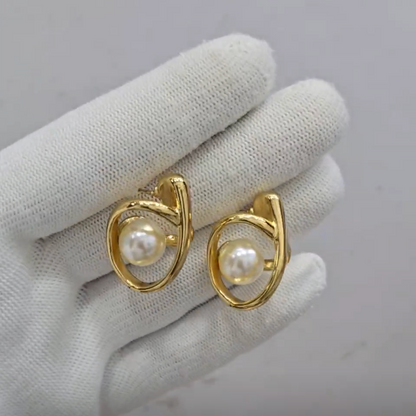 Pearl Loop Earrings