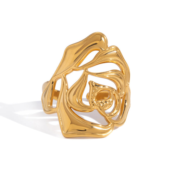Open Rose Cutout Statement Ring