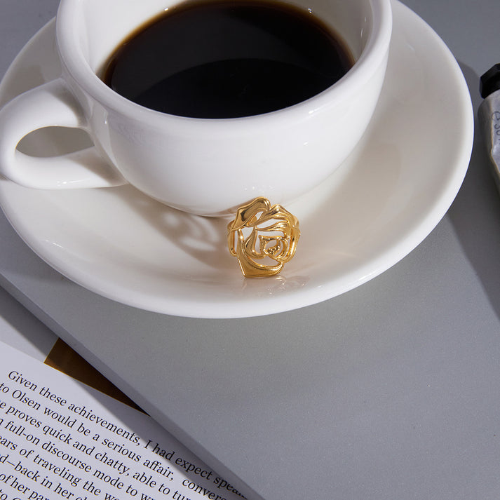 Open Rose Cutout Statement Ring