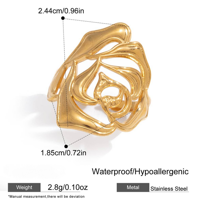 Open Rose Cutout Statement Ring