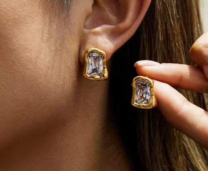 Big Cut Solitaire Stud Earrings