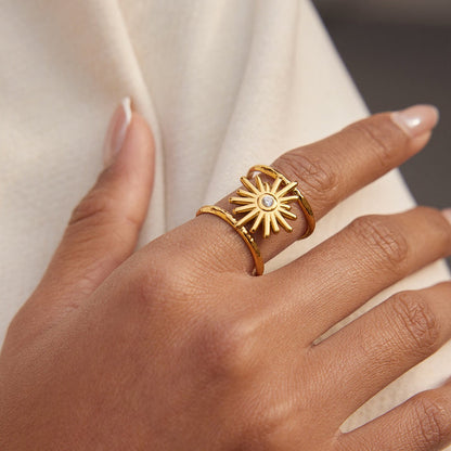 Sunburst CZ Statement Ring