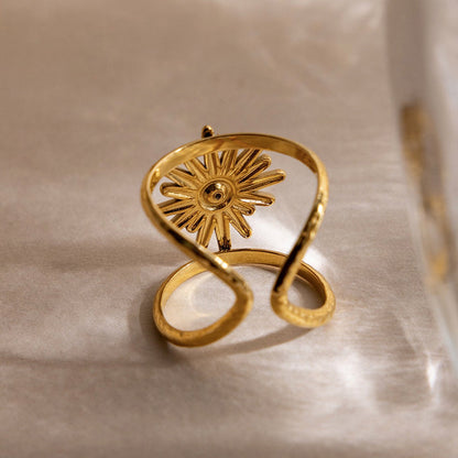 Sunburst CZ Statement Ring
