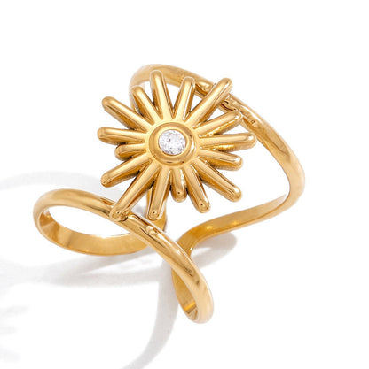 Sunburst CZ Statement Ring