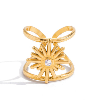 Sunburst CZ Statement Ring