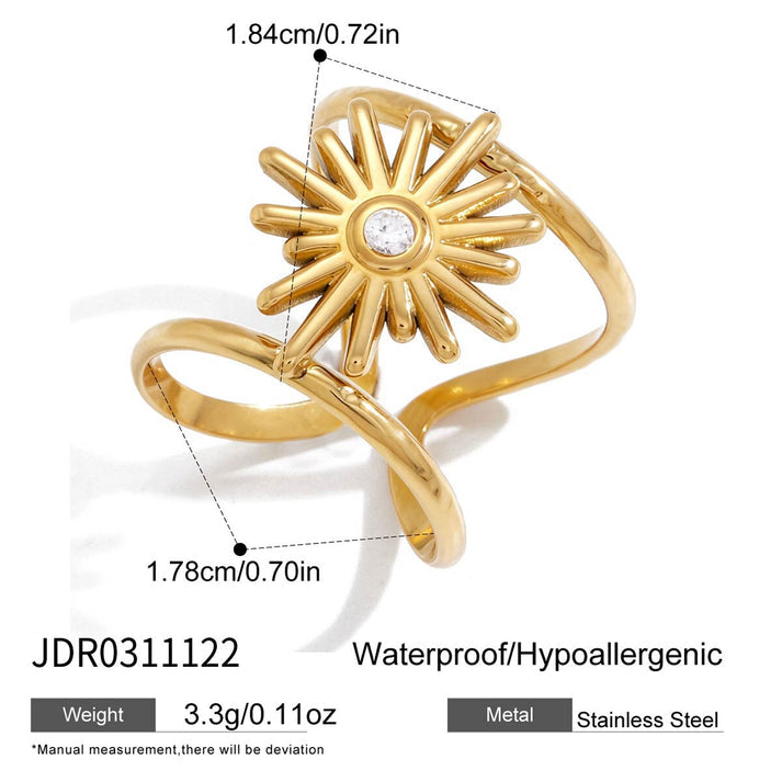 Sunburst CZ Statement Ring