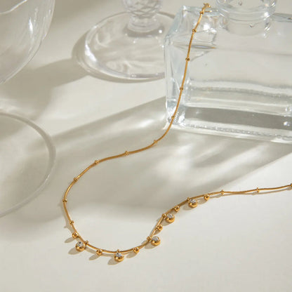 Crystal Bezel Fringe Necklace