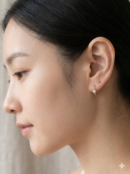 Round Crystal Hoop Earrings
