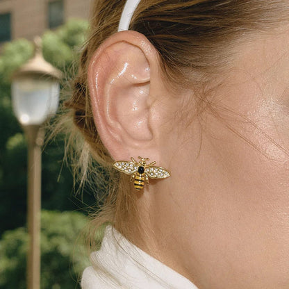 Bee CZ Stud Earrings