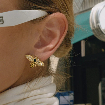 Bee CZ Stud Earrings