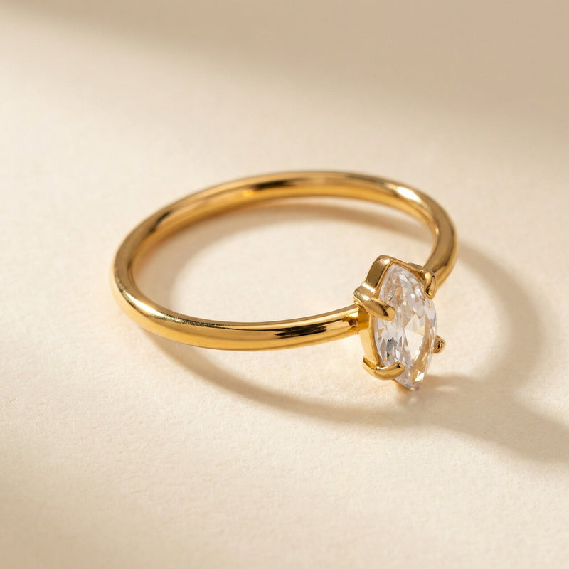 Marquise CZ Solitaire Ring