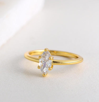 Marquise CZ Solitaire Ring