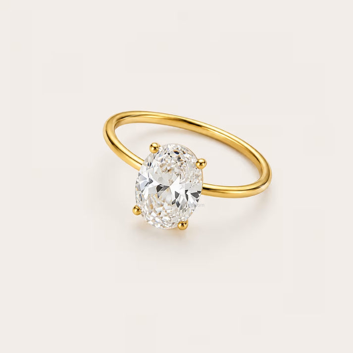 Oval CZ Solitaire Ring
