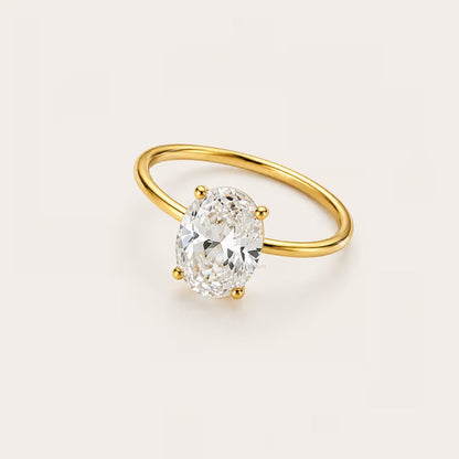 Oval CZ Solitaire Ring