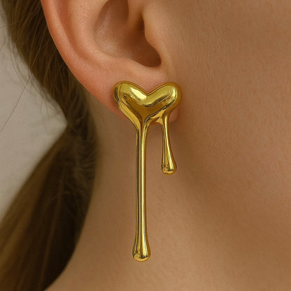Melting Heart Drip Earrings