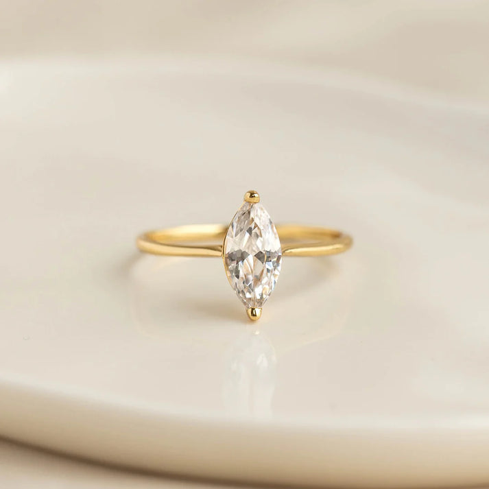 Marquise CZ Solitaire Ring