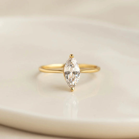 Marquise CZ Solitaire Ring