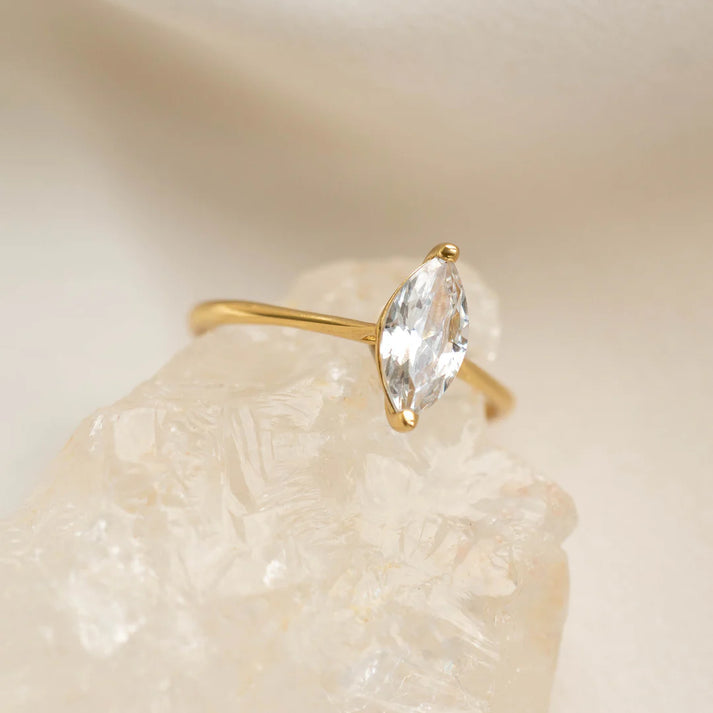 Marquise CZ Solitaire Ring