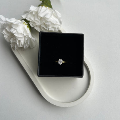 Oval CZ Solitaire Ring