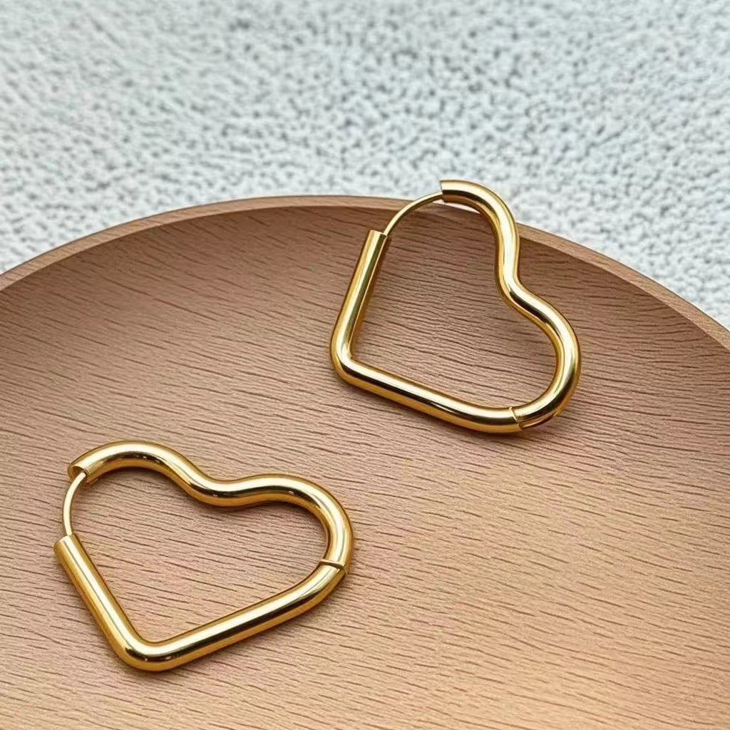 Heart Hoop Earrings