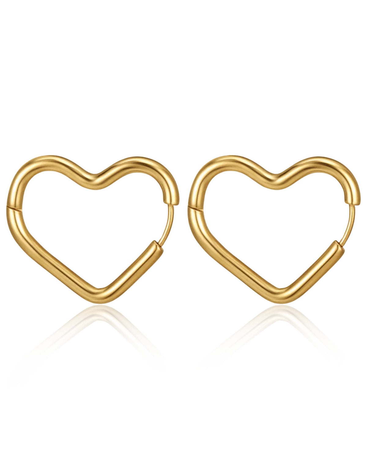 Silver Heart Hoop Earrings
