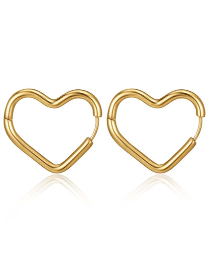 Silver Heart Hoop Earrings
