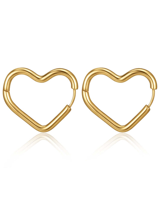 Silver Heart Hoop Earrings