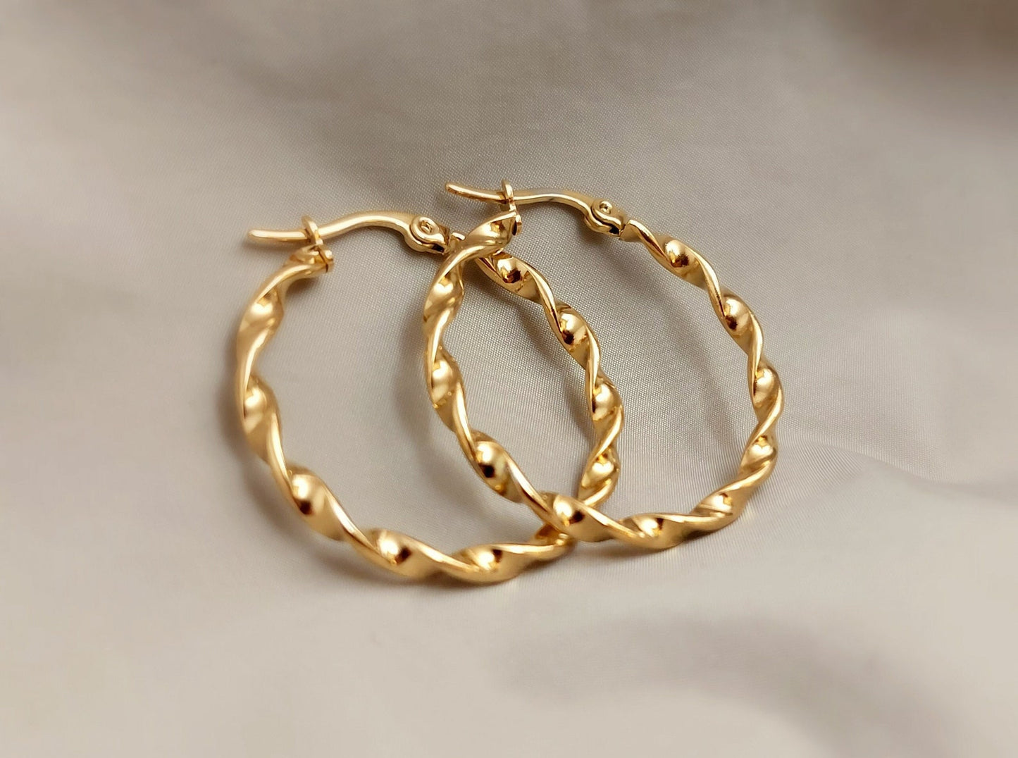 Twisted Rope Hoop Earrings