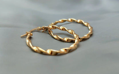 Twisted Rope Hoop Earrings