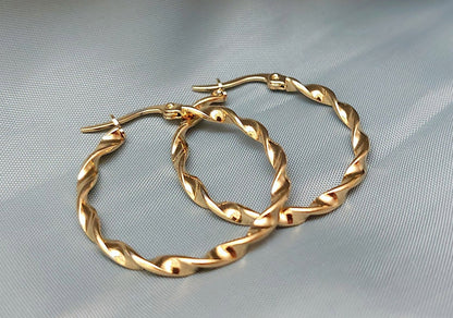 Twisted Rope Hoop Earrings