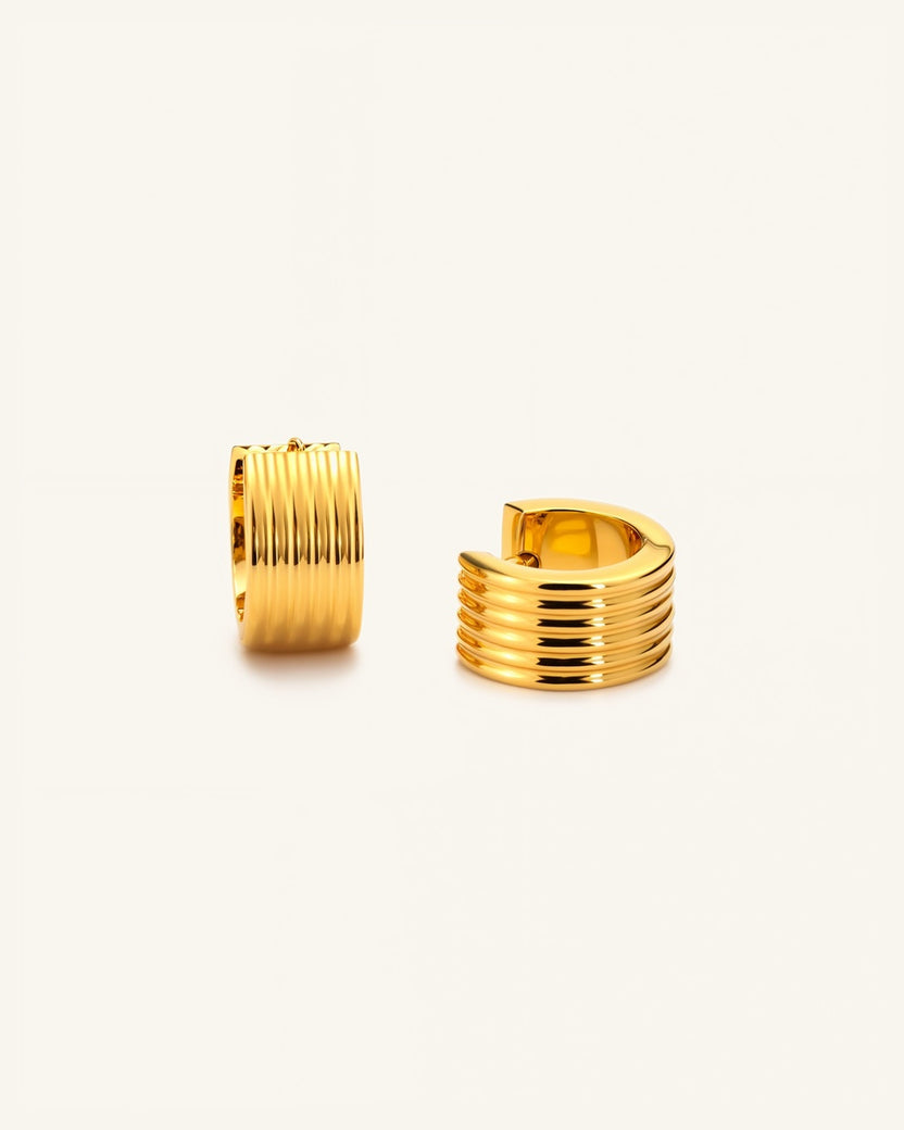 Ribbed Coil Hoop Earrings