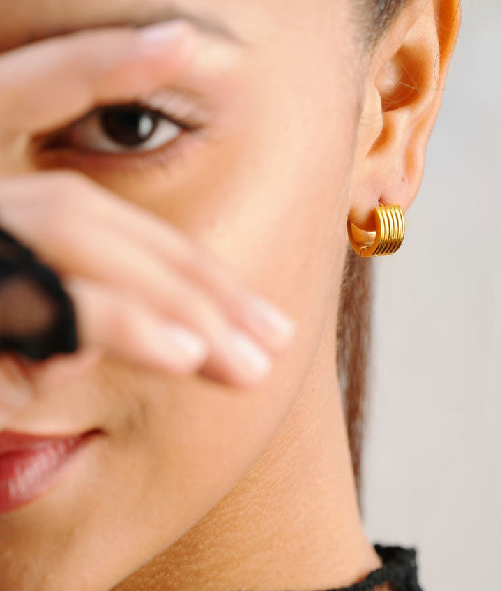 Ribbed Coil Hoop Earrings