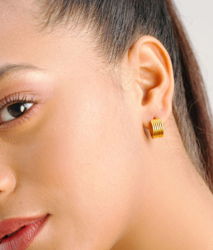 Ribbed Coil Hoop Earrings