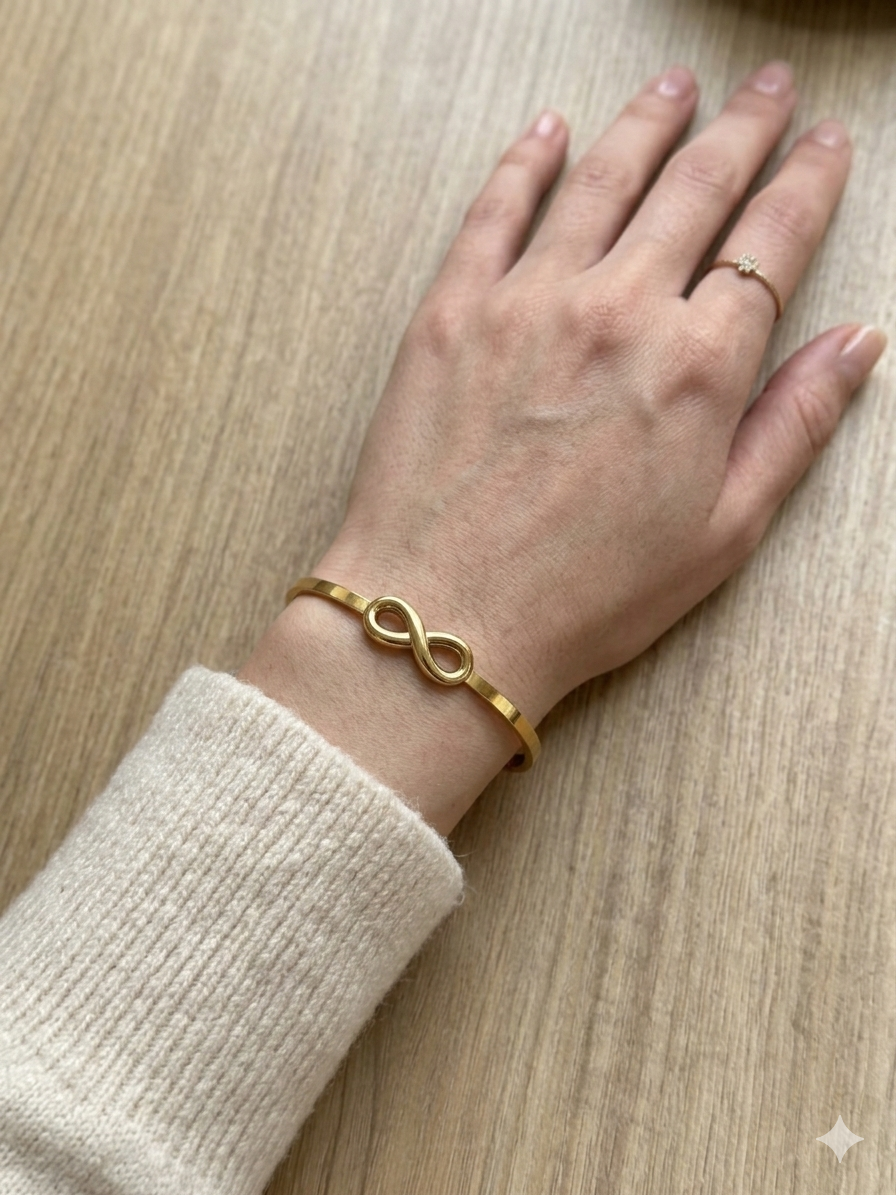 Infinity Symbol Gold Cuff Bracelet