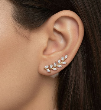 Leaf Ear Climber Earrings