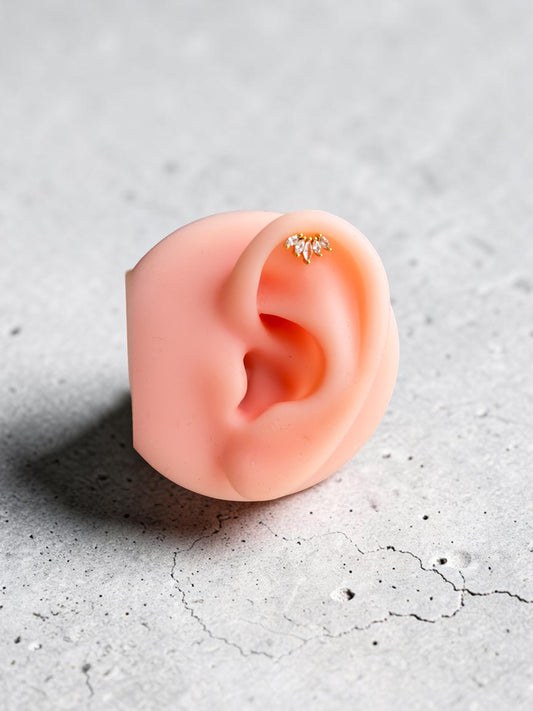 Marquise Crystal Crown Helix Stud Earring