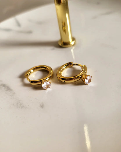 Oval Gold Huggie Hoop Earrings