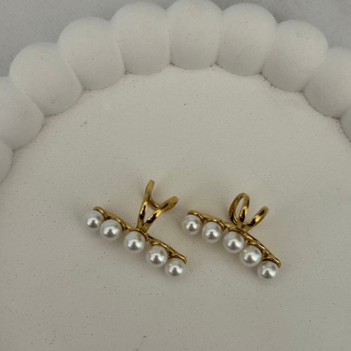 Pearl Vine Branch Ear-cuffs