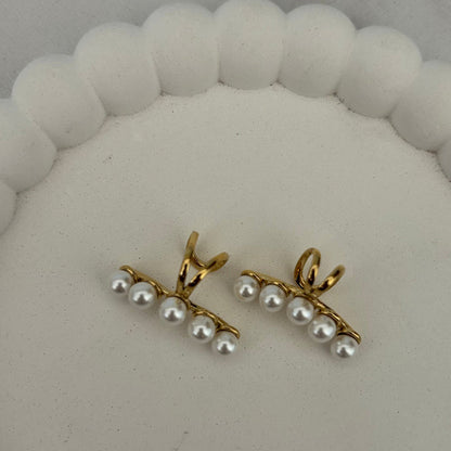 Pearl Vine Branch Ear-cuffs