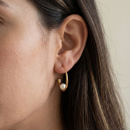 Pearl Charm Drop Earrings