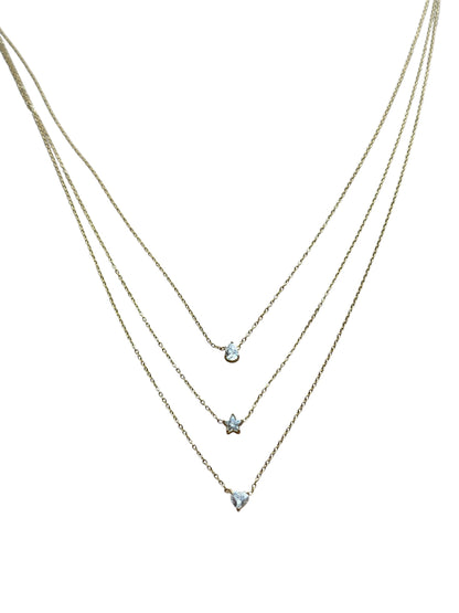 3 Layer Crystal Solitaire Necklace