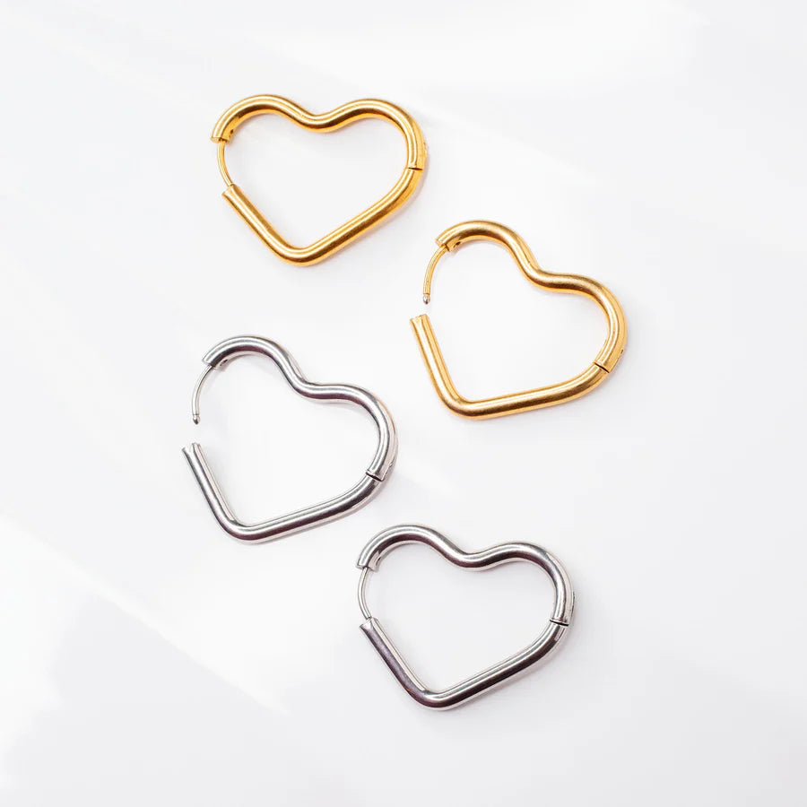 Heart Hoop Earrings