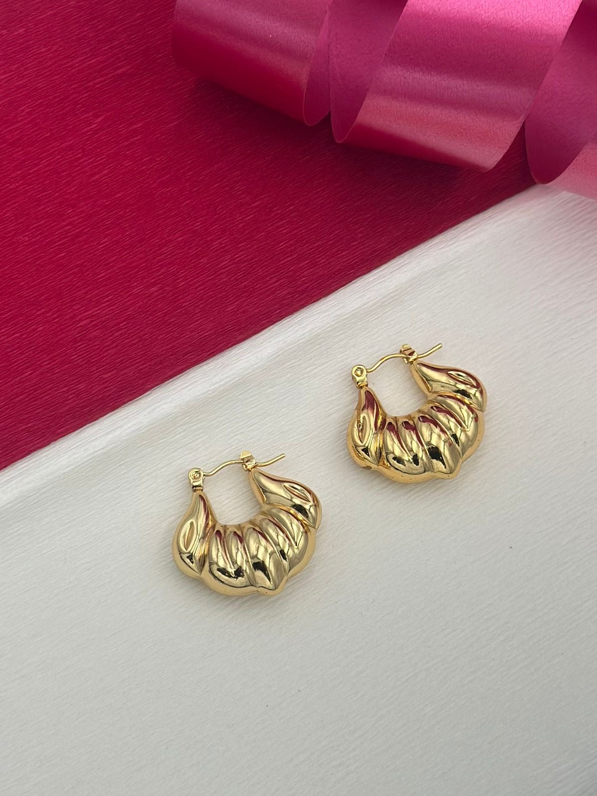 Chunky Twisted Hoop Earrings