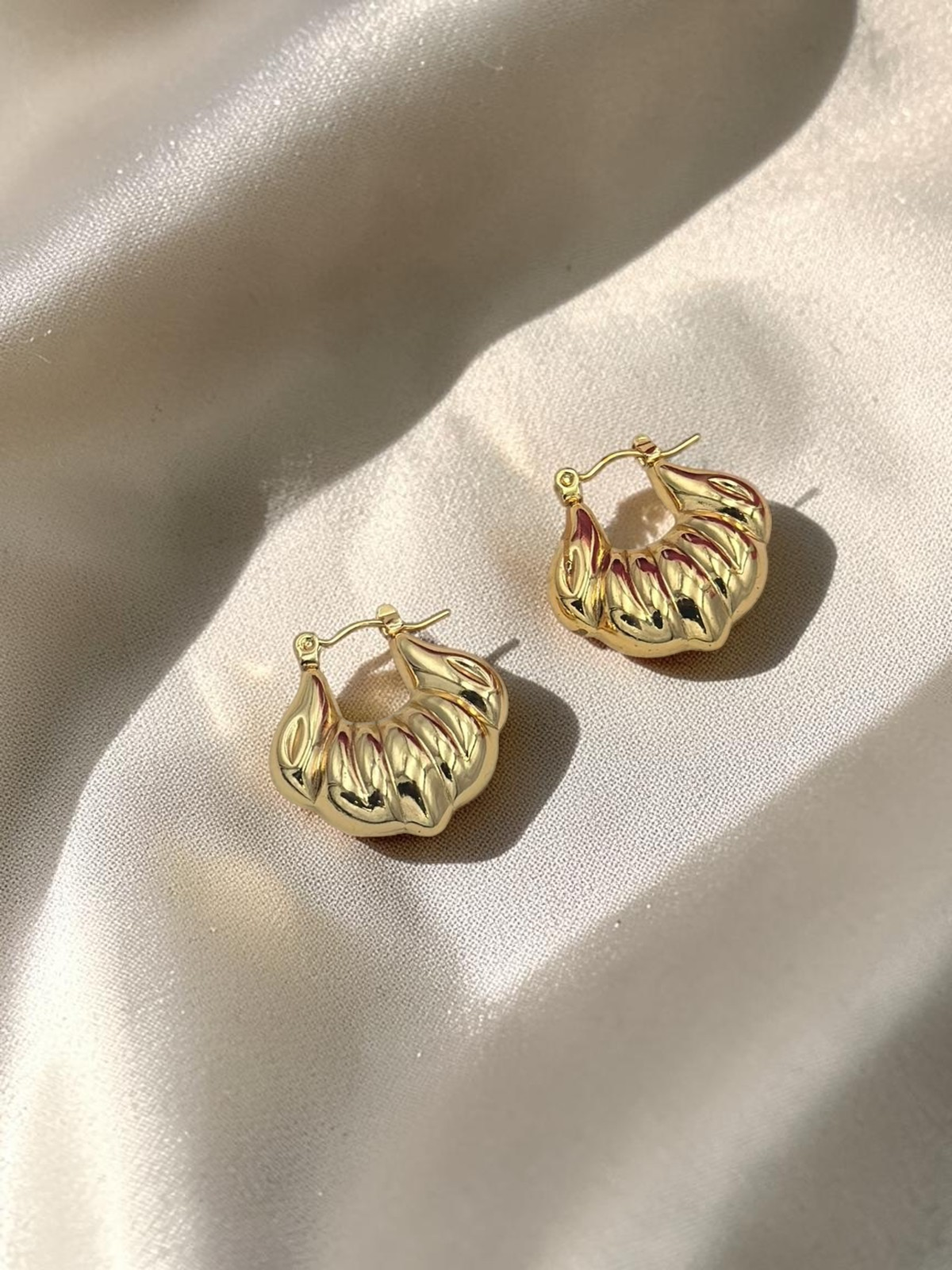 Chunky Twisted Hoop Earrings